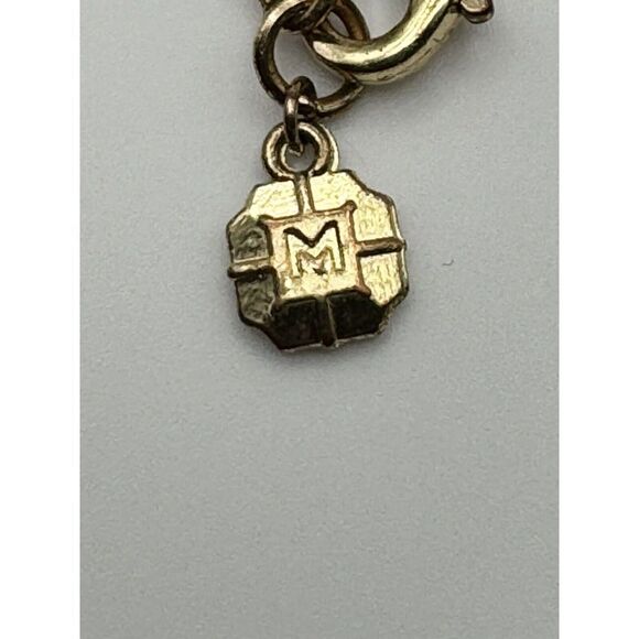 Monet Gold Tone Pink Rhinestone Heart Link Bracelet 7.25”‎ Needs One Stone - Picture 10 of 10